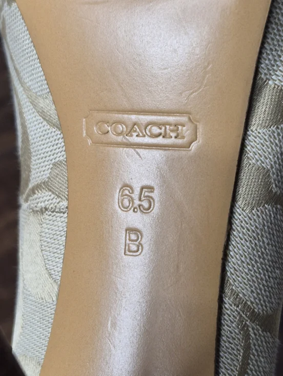 Coach Aldis peep-toe stiletto heels featuring the brand's signature Sz 6.5 - Picture 7 of 8